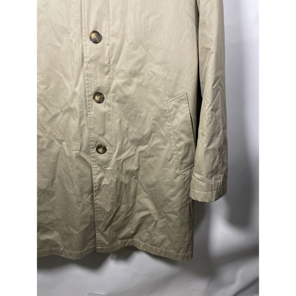 Ralph Lauren Men's‎ Tan Button Front Trench Coat Overcoat Jacket 44R - Picture 4 of 10